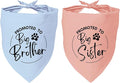 2 Pack Dog Bandana Pregnancy Announcement, Promoted to Big Brother and Sister Gender Reveal Puppy Dog Scarf Accessories, Adjustable Pet Bandana Scarf for Small Medium Large Dogs