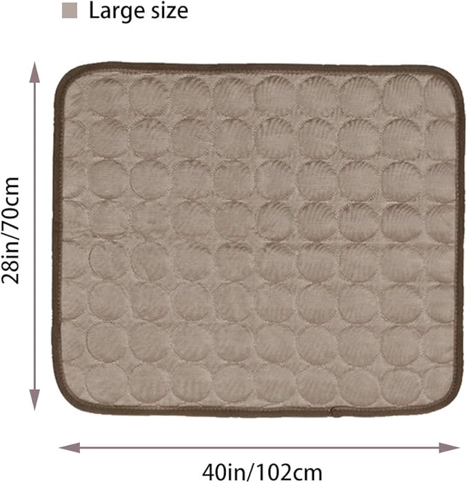 Washable Dog Cooling Mat - Ice Silk Pet Self Cooling Pad Blanket for Indoor & Outdoor Car Seats