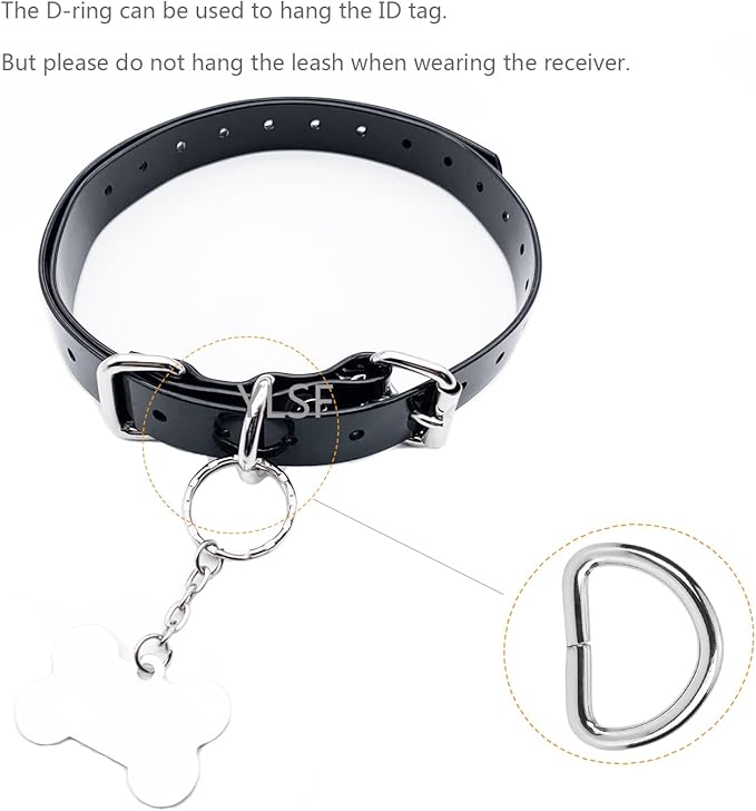 Dog Collar Strap for Most of Electronic Training Shock Collar Receivers-Adjustable Durable Waterproof Odorless 3/4 Inch Collar Replacement for Barking Fence-Pet TPU Collar Strap