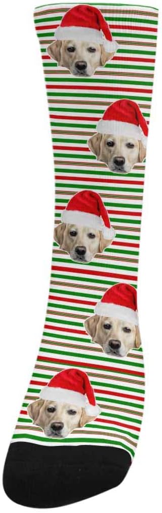Custom Face Socks, Personalized Dog Lover Pet Photo Picture on Socks Unisex Athletic Crew Socks for Men Women