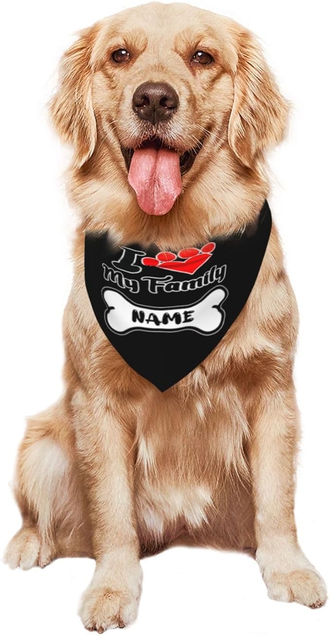 Custom Dog Bandana for Cat Dog Pet Add Your Design Personalized Neckwear Bandanas with Your Text Logo Image Customized Pet Scarf Funny Gifts Style 09