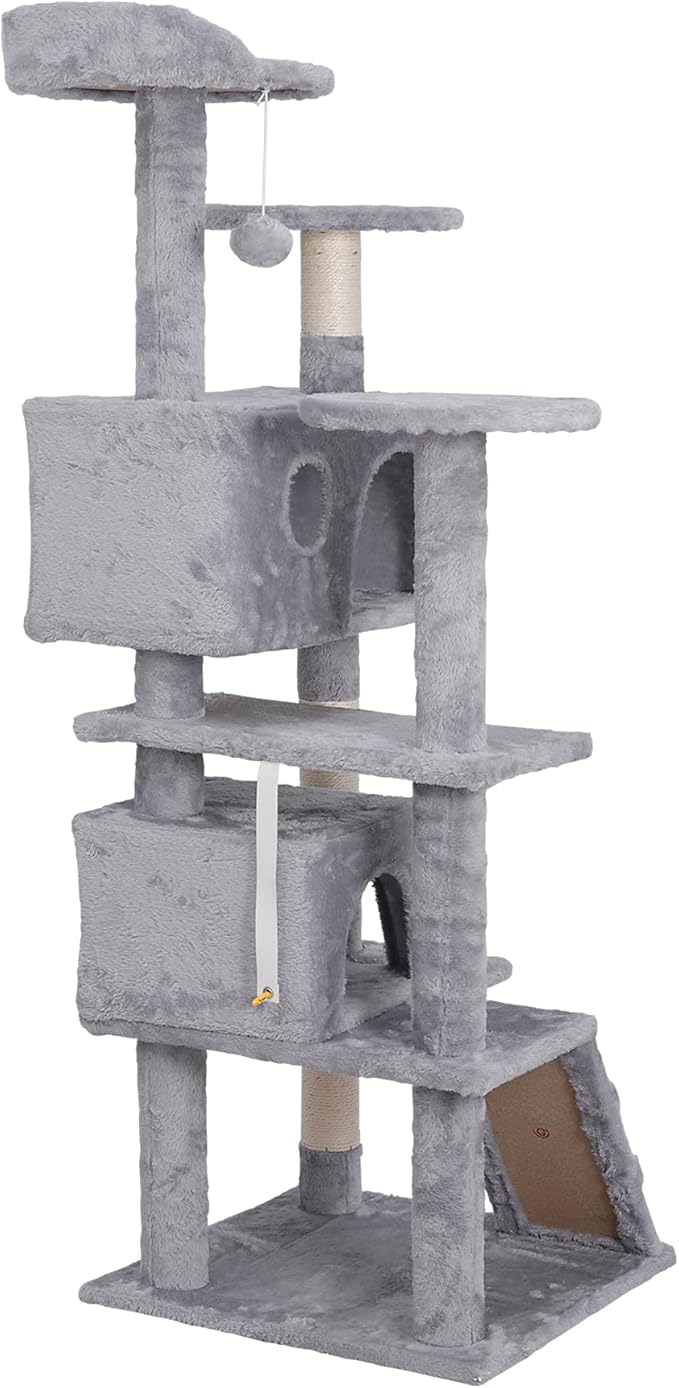 Nova Microdermabrasion 54 in Cat Tree Tower for Indoor Cats Multi-Level Cat Condo Cat Bed Furniture with Scratching Post Kittens Activity Center