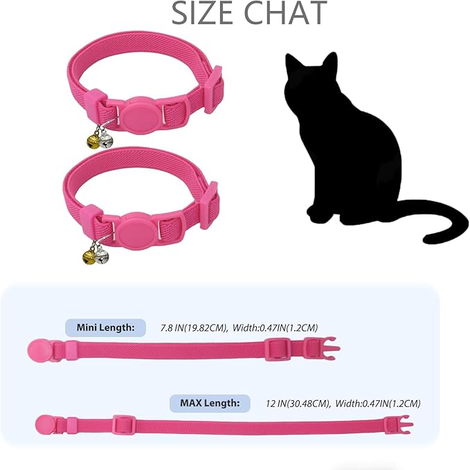 Breakaway Cat Collar with Bell, Safety Buckle Kitten Collar, Elastic Strech Quick Release, Adjustable Lightweight Collars for Girl Boy Cats, Pet Supplies, Accessories, Gifts Rose Red