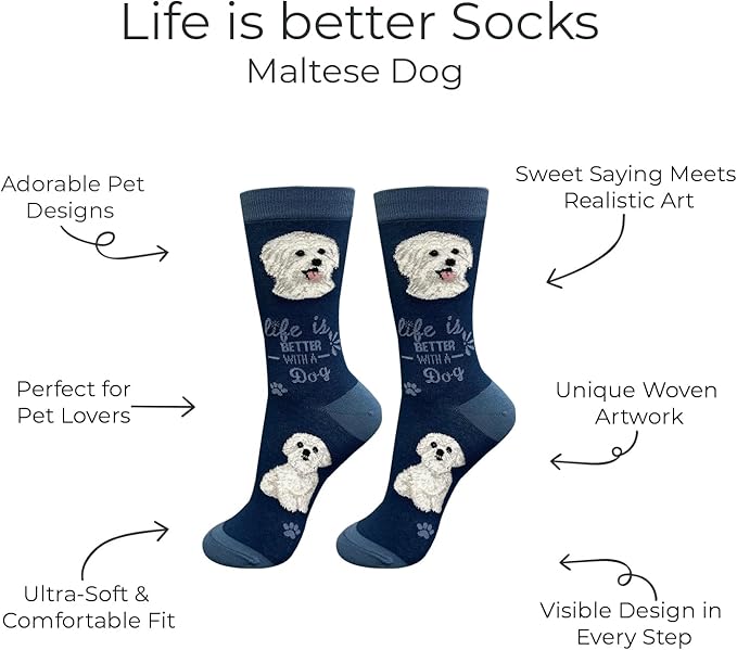 E&S Pets Pet Lover Socks - Dog & Cat Socks - Unisex Novelty Gifts