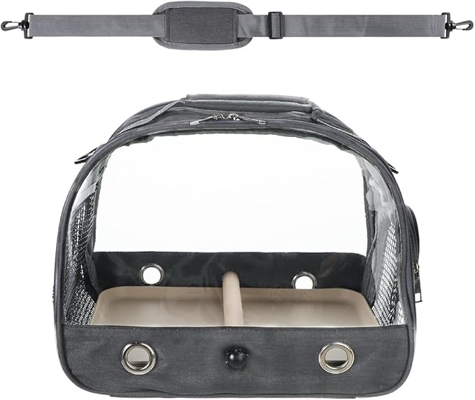 Bird Travel Carrier Portable Parrot Carry Transport Bag with Stand Perch and Tray Breathable Travel Cage for Cockatiel Parakeet Small Bird