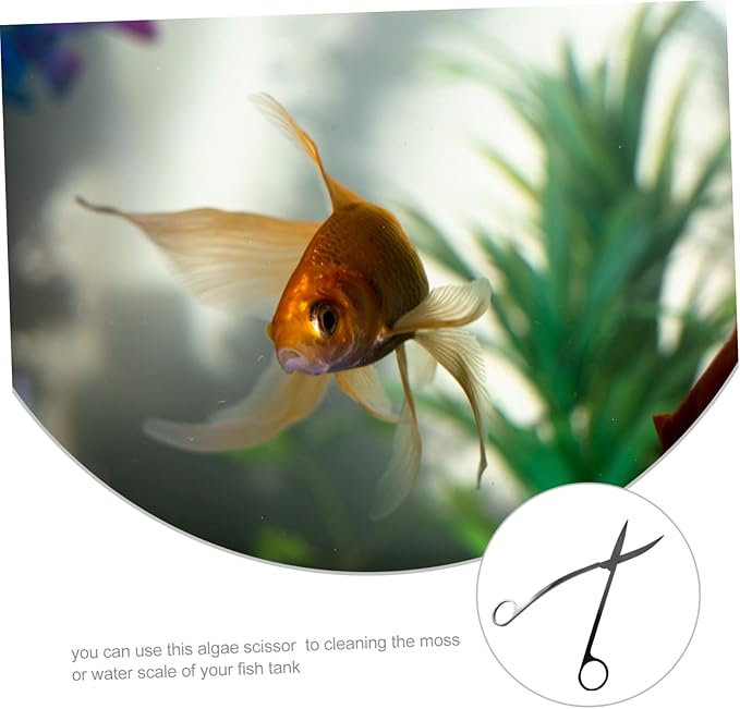 Stainless Steel Aquarium Plant Scissors for Trimming Aquatic Plants Portable Fish Tank Algae Trimmer Ergonomic Handle Aquarium Cleaning Tool for Easy Maintenance