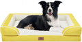 Comfort Expression Orthopedic Dog Bed for Large Dogs 36x27 Inch, Waterproof Egg Crate Foam Large Pet Bed with Removable Bolsters, Dog Couch with Washable Cover & Non-Slip Bottom, Spicy Mustard