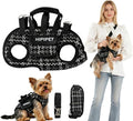 Dog Lift Harness Dog Carrier Adjustable Carrier Sling for Small and Medium Cats with Small Pet Treat Bag Outdoor Hiking (Black L 8-14lb)
