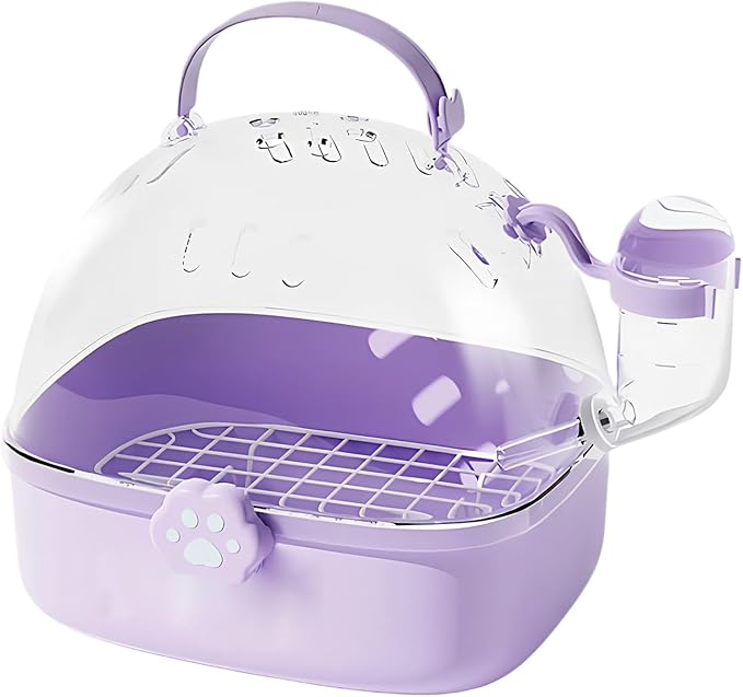 Bird Travel Carrier - Portable Hamster Cage with Water Bottle | Breathable Pet Bird Carrying Accessory for Cockatiels Chinchillas Lovebirds Budgies Conures Parakeet Hedgehog Sparrow