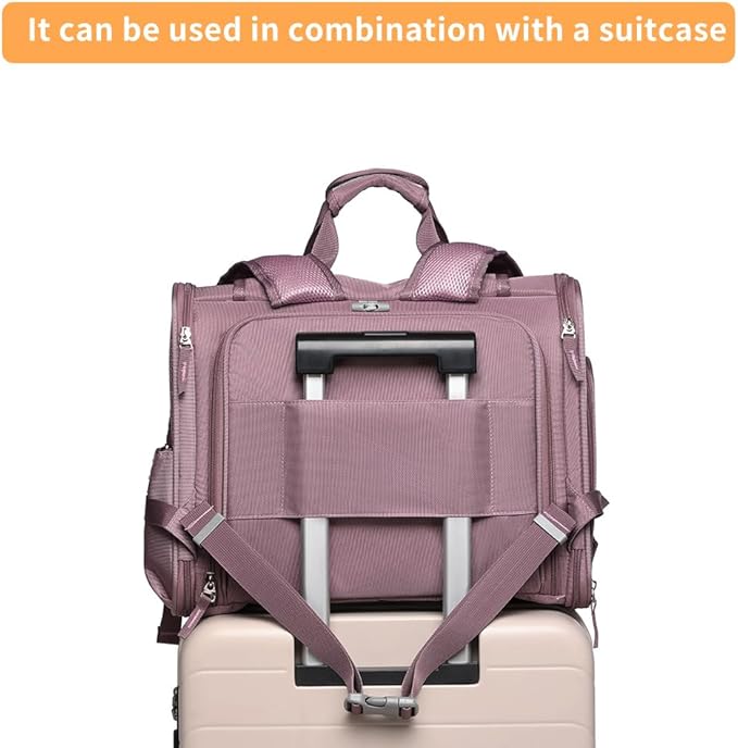 Pet Backpack Carrier for Small Dogs Medium Cats, Puppies,Breathable and Collapsible Design, Portable Travel Bag for Bearded Dragon,Rabbit Cage (Purple, Large)