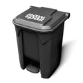 PawPail Essential Pet Waste Station, Outdoor Dog Poop Trash Can with Step-On Lid, Square Plastic Dog Waste Station, Black, 41 lb. Capacity