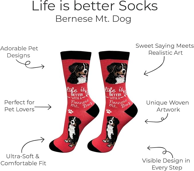 E&S Pets Pet Lover Socks - Dog & Cat Socks - Unisex Novelty Gifts