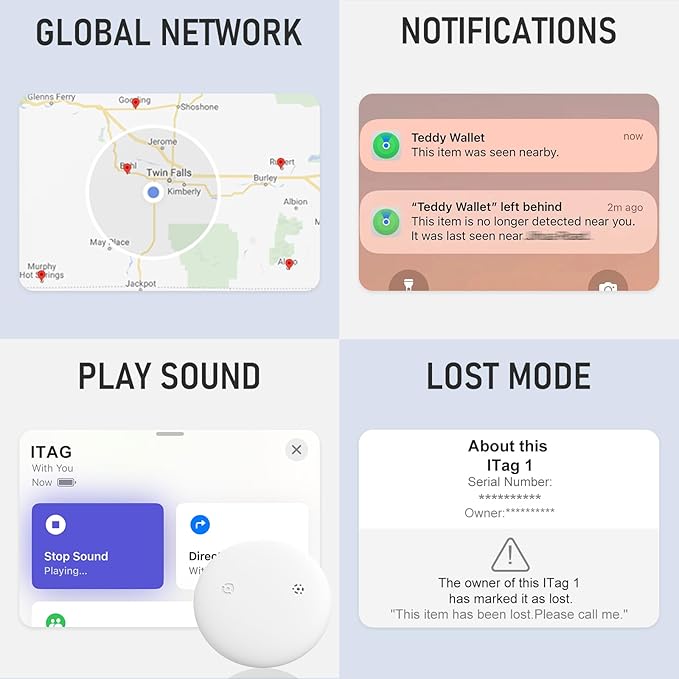 GPS Tracker for Cats, Mini GPS Cat Tracker, Smart Pet Activity Tracker (iOS Only), No Monthly Fee, Compatible with Apple Find My, Anti-Lost, Finder Tag White