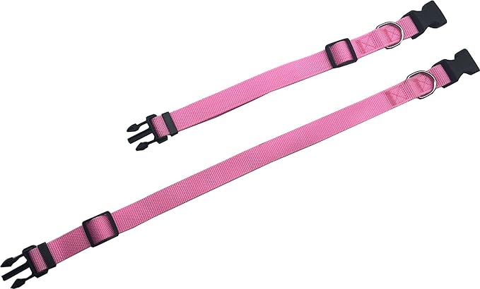 Adjustable Nylon Dog Collar, pet Collar 1 Inch 3/4 Inch 5/8 Inch Wide, for Large Medium Small Dogs (L(1" x 16-23"), Pink)