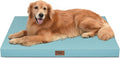 Outdoor Orthopedic Dog Bed for Extra Large Dogs, XL Waterproof Flat Pet Bed 44x32 Inch, Egg Crate Foam with Removable Washable Oxford Cooling Cover, Light Blue