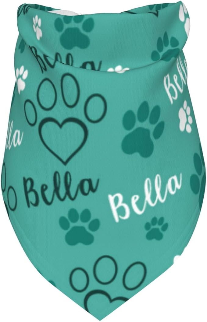 Custom Pet Scarf Personalized Dog Bandana with Name Personalized Add Your Text Bibs Triangle Head Scarfs Gift for Small Medium Large Dogs Cats Baby Puppy Pets Accessories