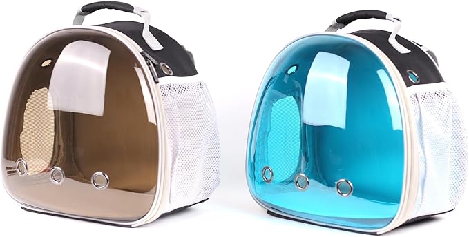 Bearded Dragon Travel Backpack Carrier with Porlarized Bubble Window for Small Animal,with Soft Warm Mat Set,Guinea Pig Cage for 2,Reptile Bag for Lizards Gecko Hedgehog Rat Parrot Birds