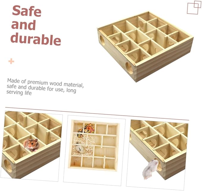 BESPORTBLE Household Hamster Maze Multi Grid Wooden Chinchilla Accessory for Healthy Pet Play and Enrichment for Hamsters Rats and Animals