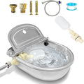 Automatic Water Dispenser for Dogs, Automatic Horse Waterer Bowl with 2 Float Valve,304 Stainless Steel auto self Filling Dog Water Bowl Dispenser Outdoor Livestock Water Bowl Kit for Chicken