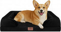 Comfort Expression Orthopedic Dog Bed for Large Dogs 35x22 Inch, Waterproof Egg Crate Foam Large Pet Bed with Removable Bolsters, Dog Couch with Washable Cover & Non-Slip Bottom, Black