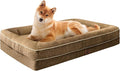 Waterproof Memory Foam Dog Beds for Extra Large Dogs Non-Slip Orthopedic Dog Beds Washable Couch Pet Bed with Removable Cover (Brown, Large)