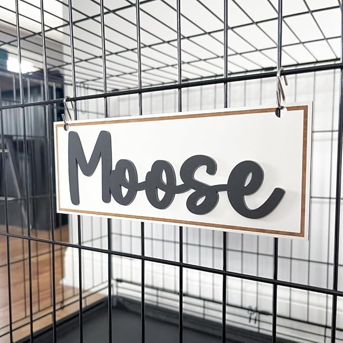 Personalized Crate Sign, Custom Dog Decor, Hanging Crate Sign,Personalized Pet Gift,Dog Name Plate,Gift for Dog Lover, (23.5x8.26cm/9.25x3.25in)