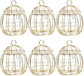 Beaupretty 6pcs Birdcage Shape Tinplate Candy Box Elegant Wedding Favor Containers for Sweets Treats and Decorative Hollow Chocolate Cases Golden Finish