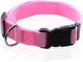 Adjustable Nylon Dog Collar, pet Collar 1 Inch 3/4 Inch 5/8 Inch Wide, for Large Medium Small Dogs (M(3/4" x 14-21"), Pink)