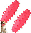 2 Pack Dog Toys for Aggressive Chewers, Tough Puppy Chew Toys Teething Bone for Puppies, Soft Foaming Rubber Interactive Toys for Small Medium Breed (Pink)