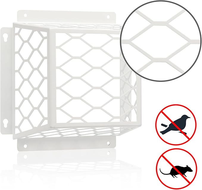 Dryer Vent Bird Guard, Dryer Vent Cover Guard for Most 3" to 4" Bathroom Exhaust Fan Ventilation Cover, Outside Universal Steel Ventilation Bird Cage for Exhaust Fan Cover, 7"Lx7"Wx5"H