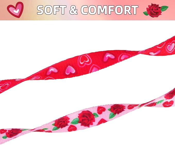 PUPTECK Breakaway Cute Cat Collar with Bell Charm for Kitty, 2 Packs Adjustable Kitten Collars Rose and Love Pattern, Red Pink Heart, 7.8-11.8 in