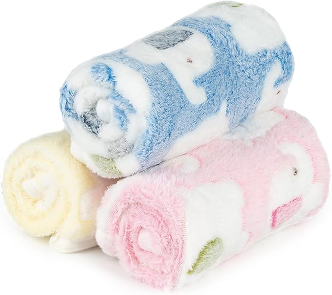 Dono 1 Pack 3 Dog Blankets, Soft Fluffy Fleece Pet Blanket Warm Sleep Mat Paw Print Design Puppy Kitten Throw Blankets Doggy Blanket for Dogs