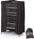 Bird Cage Covers for Night Large Birdcage Protection Blackout Breathable Washable Waterproof Material Universal Fit Black