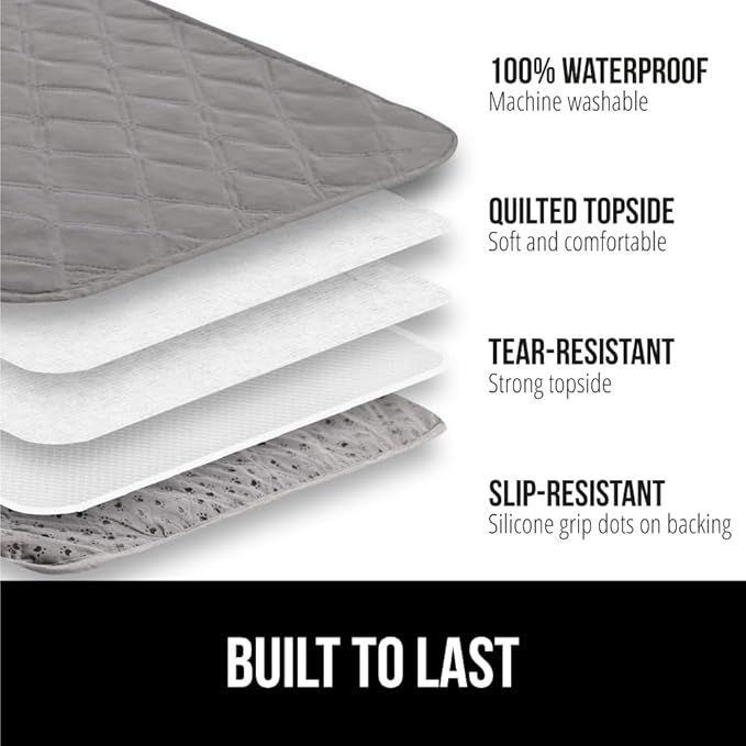 GORILLA GRIP Waterproof Couch Cover for Dogs, Gripped Slip Resistant Backing, Leak Proof Washable Dog Blanket Covers Sofa, Bed, Sectional, Crate, Car, RV Seats, Pet Puppy Essentials, 30x70 Charcoal