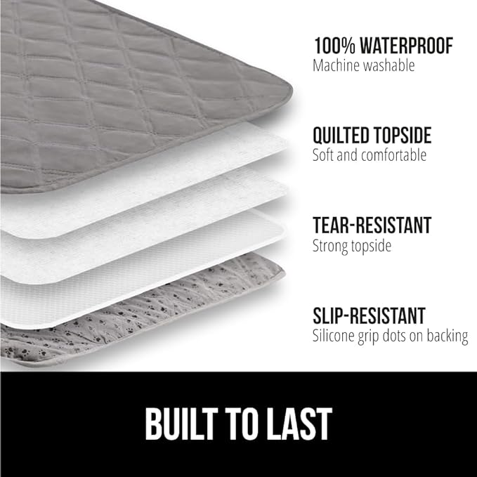 GORILLA GRIP Waterproof Bed Cover for Dogs, 82x82, Gripped Slip Resistant Backing, Leak Proof Washable Dog Blanket Covers Sofa, Couch, Sectional, Crate, Car, RV Seats, Pet Puppy Essentials, Charcoal