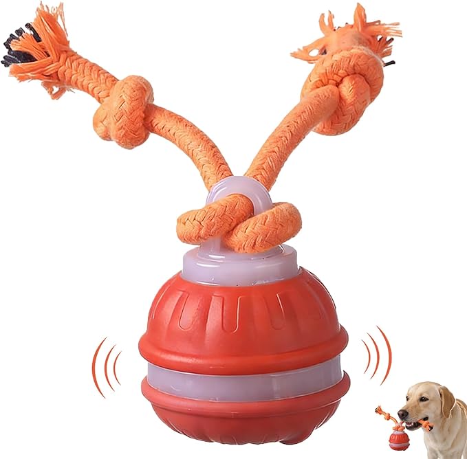 Interactive Dog Toys,Upgraded Motion Activated Rolling Dog Ball Toy for Small/Medium Dogs,Smart Automatic Rolling Toy with USB Rechargeable,Interactive Dog Balls(Orange)