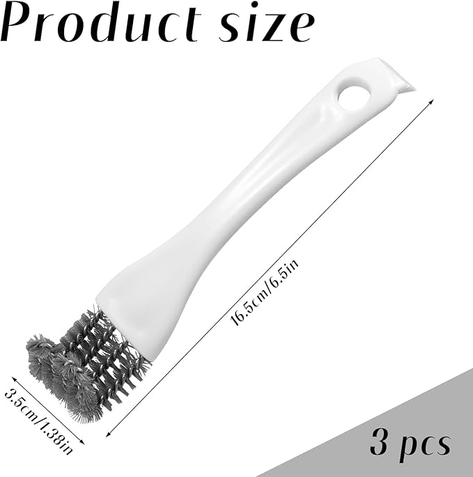 3pcs Bird Cage Brush Cleaner, Stainless Steel Bird Cleaning Brush Durable Droppings Removal Tool for Pet Parrot Fowl Cage Remover Cleaning Accessory