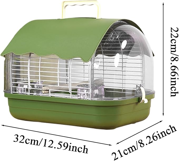 Small Bird Cage, Transparent Bird Travel Carrier, Full View Cockatiel Cage with Sturdy Design, Compact Aviary with Durable Construction, Indoor Outdoor Balcony Living Room Park Parakeet