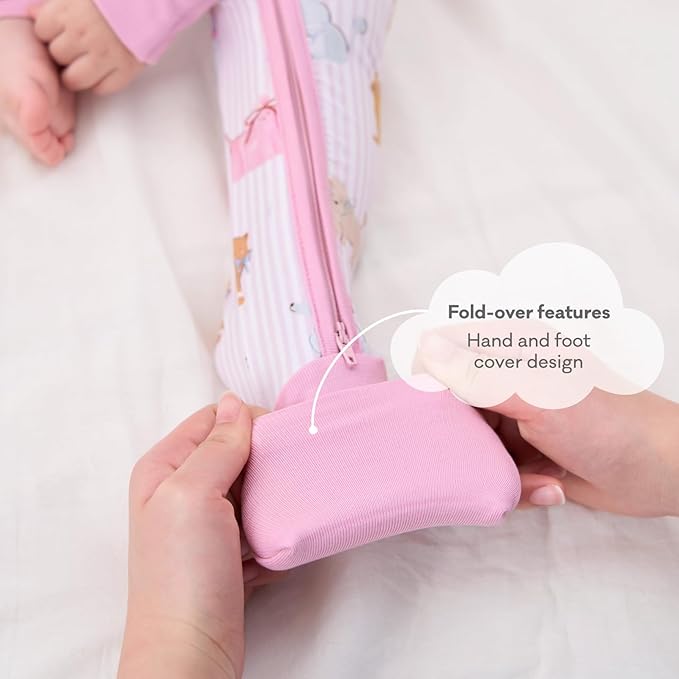 pureborn Baby Infant Boys Girls Sleeper Snug Fit Viscose from Bamboo Pajamas Zipper Pjs 0-24 Months