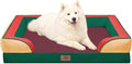 Comfort Expression Orthopedic Dog Bed for Large Dogs 36x27 Inch, Waterproof Egg Crate Foam Large Pet Bed with Removable Bolsters, Dog Couch with Washable Cover & Non-Slip Bottom, Watermelon Meadow