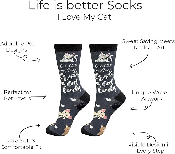 E&S Pets Pet Lover Socks - Dog & Cat Socks - Unisex Novelty Gifts