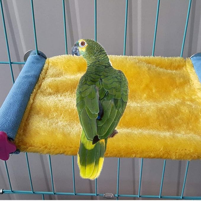Bird Nest Bed Hammock Toy Hamster Warm Comfortable Hanging House Perch Stand for Parrot Parakeet Cockatiel African Grey Cockatoo Lovebird Conure Finch Chinchilla Rat Gerbil Cage Accessories (S)