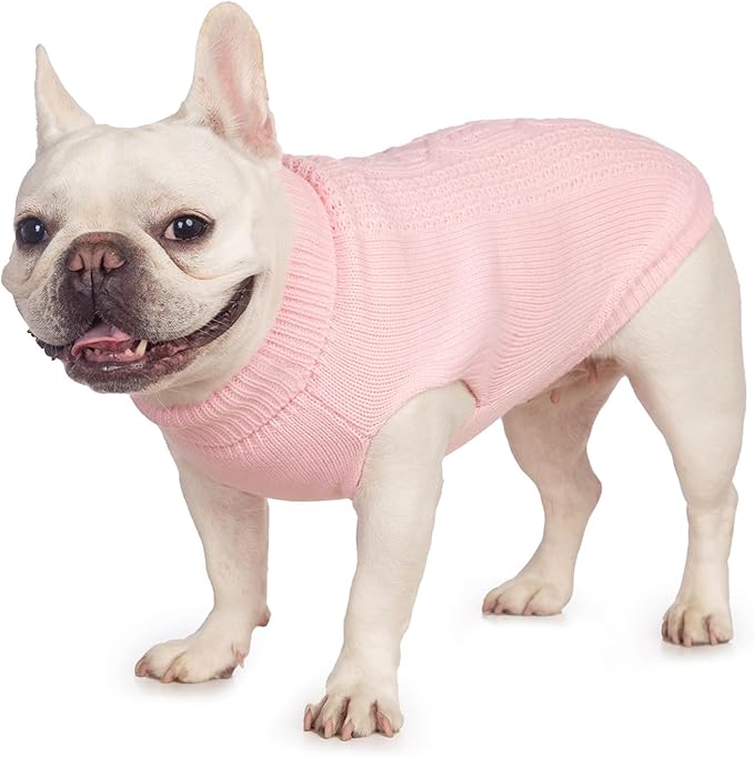 Stretchy Cat Sweater - 17 Colors & 6 Sizes | Snug Winter-Ready Knit for Boy/Girl Cats & Kittens(Light Pink, Large)