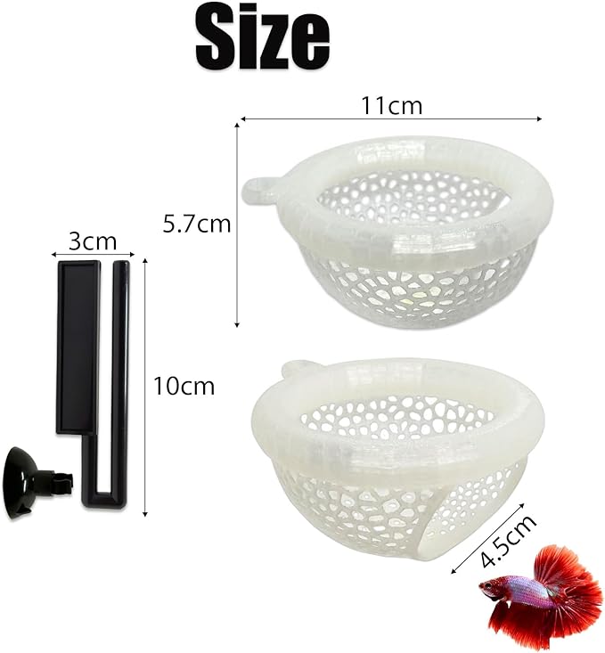 Fish Tank Floating Betta Hide，Betta or Shrimp Burrows and Hammock, Fish and Shrimp Feeder，Multifunctional Aquarium Accessories，Anchorable Location (Translucent)