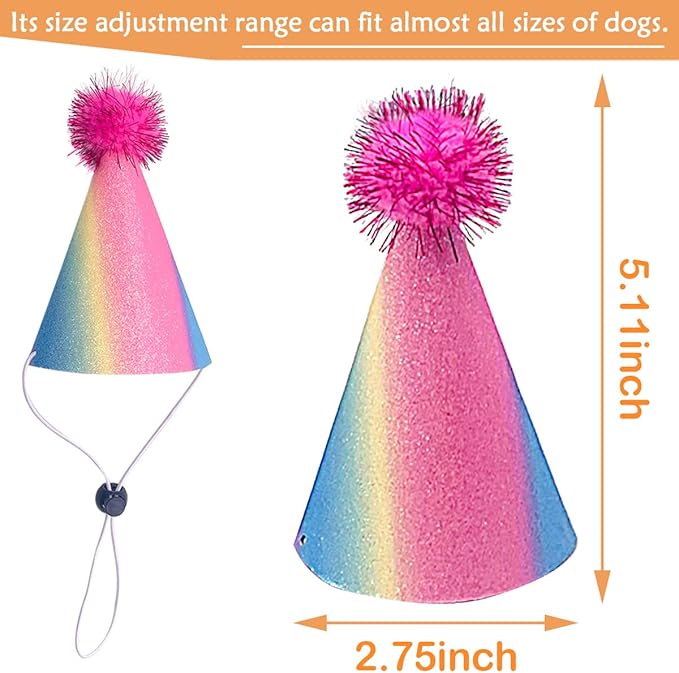 6pcs/Pack Dog Birthday Hat Party Hats Supplies for Small Medium Doggie Puppies Cat Kitten Decorations Grooming Accessories