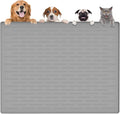 Largest Dog Food Mat, 48"x32" Silicone Dog and Cat Mat for Food and Water Bowls, Thinken Waterproof Non-Slip XXXL Pet Feeding Mat for Floors (Light Gray)