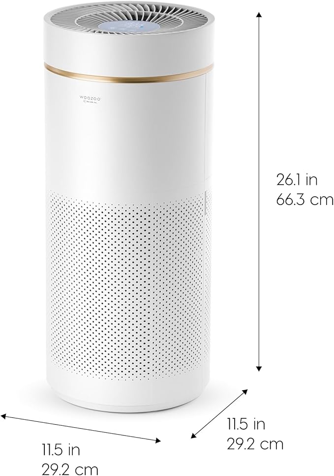 IRIS USA WOOZOO True HEPA Air Purifier, H13 filter removes 99.97% of particles, pollen, pet dander, smoke, and odors. Covers up to 1,558 ft², featuring auto mode, air quality indicator, and filtration