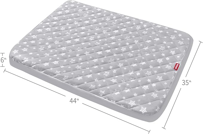 Waterproof Dog Bed Covers Replacement Washable Pet Hair Easy to Remove, Noiseless Quilted Puppy Pet Bed Cover Lovely Grey Star Print 35x44 Inches, for Dog/Cat, Cover Only