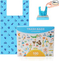 Odor Sealing Cat Litter Poop Clump Pick-Up Bags with Handles Scoop Tie Bags Dog Waste Bag, Leak Proof Pet Disposal, Unscented, 100 bags