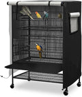 Universal Bird Cage Cover, Dark Colored Drape for Animal Crate, Waterproof & Washable Night Cover for Cages, Distraction and Light Eliminator for Mink, Totoro, Parakeets, Parrot (XL - 38”L×23”W×51”H)